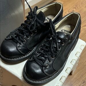 John Fluevog Vintage Black Leather Angel Shoes